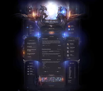Heroes Online Game HTML Template